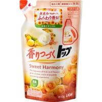 Японский гель для стирки с кондиционером Lion Kaori Tsuzuku Sweet Harmony, мягкая упаковка